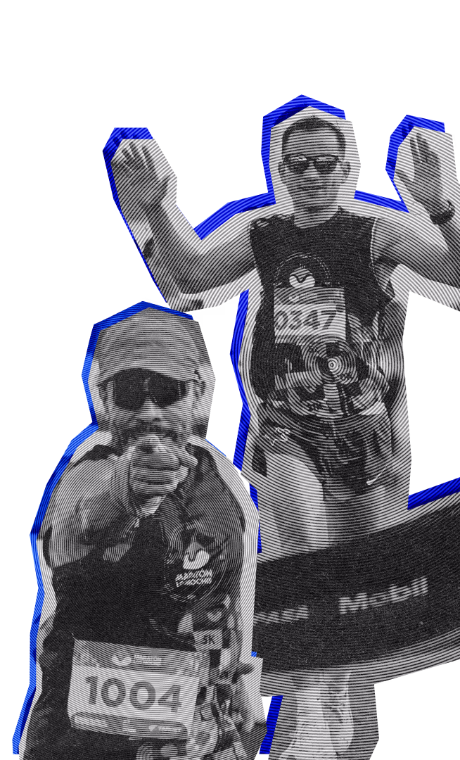 Hombres felices en el Maratón los Mochis